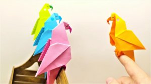 ПОПУГАЙ ИЗ БУМАГИ. КАК СДЕЛАТЬ ПОПУГАЯ ИЗ БУМАГИ. ОРИГАМИ