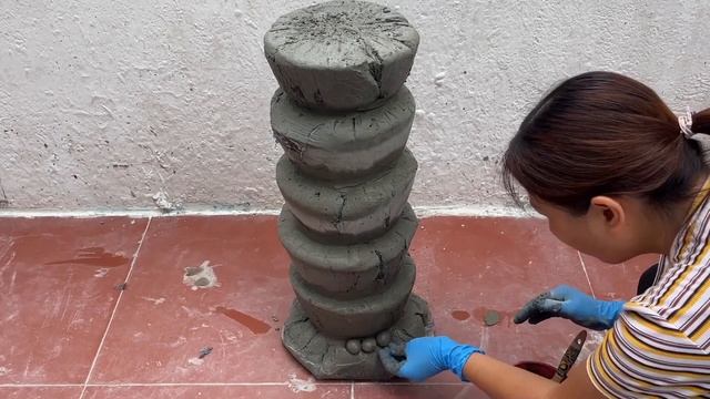 DIY Pebble Mosaic - Beautiful and Easy - Creative Cement Ideas -How To Make Coffee Table For You . смотреть онлайн