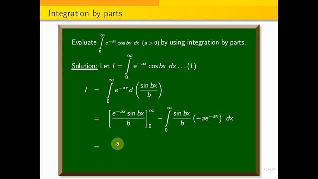 #Integrationbyparts || Evaluate integral 0 to infinity of e^{-ax}\cos{bx} смотреть онлайн