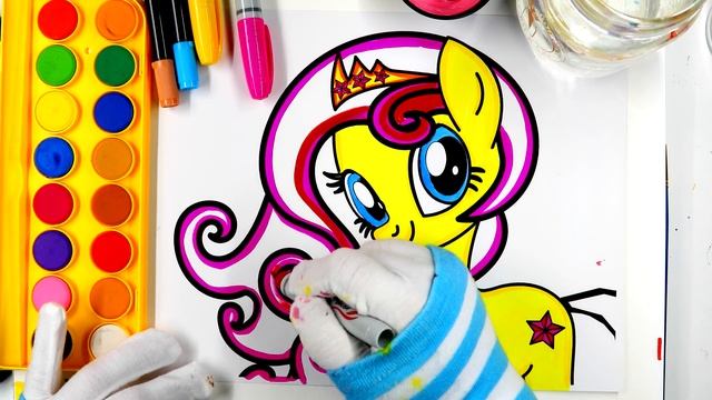 Colouring Pony Princess Polaris Colouring Pages, Learn Colouring with Markers and Paint смотреть онлайн
