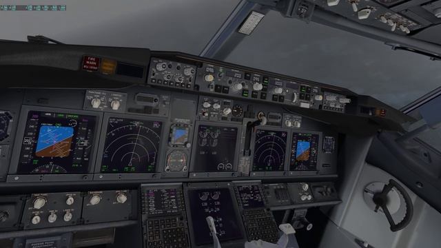 BOEING 737 ZIBO - посадка в автоматическом режиме с боковым ветром AUTOLAND