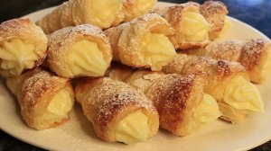 СЛОЕНЫЕ ТРУБОЧКИ С ЗАВАРНЫМ КРЕМОМ