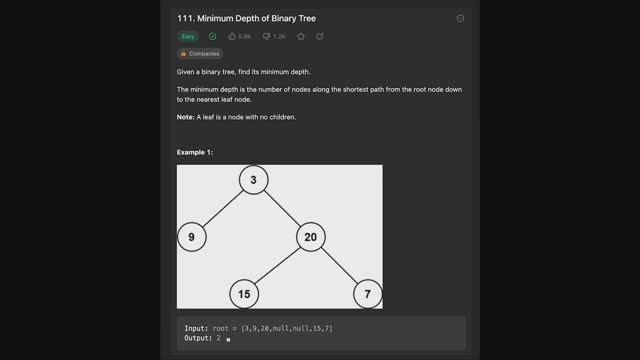 Leetcode 111: Minimum Depth of Binary Tree (RU) смотреть онлайн