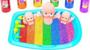 ВАННАЯ С РАЗНОЦВЕТНЫМИ СЛАЙМАМИ КУПАЕМ ПУПСИКОВ ВИДЕО ДЛЯ ДЕТЕЙ