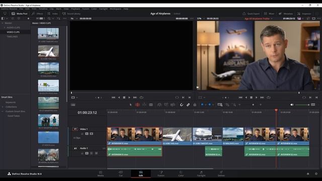DaVinci Resolve 18 //// Урок 1 /// EDIT // Часть 8 / Использование режима обрезки (Trim Edit) смотреть онлайн
