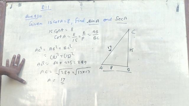 question - 4! class -10 ! chapter - 8.1! trigonometry ! ! sin ! cos ! tan !Pythagoras theorem ! mat смотреть онлайн