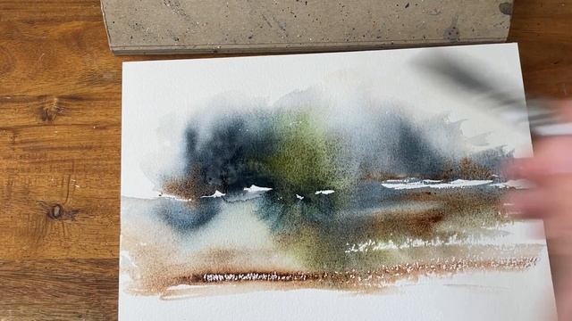 A Quick and Dreamy Watercolour Landscape in Three Colours | Spontaneous Loose Watercolour Painting смотреть онлайн