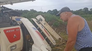 Японский комбайн митсубиси и уборка пшеницы