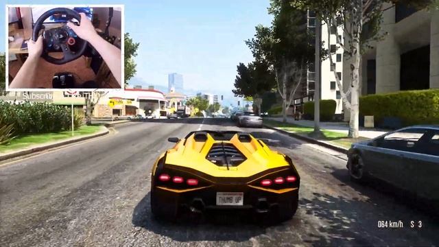 Lamborghini Sian Roadster - GTA V | Logitech G29 🔥 Reshade RTX + Graphic Mod