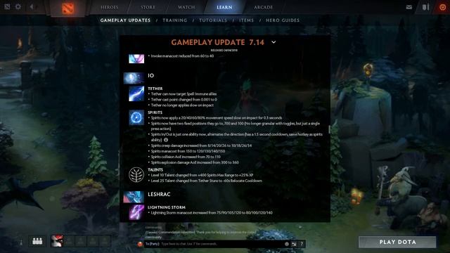 Dota 2 Patch Notes 7.14 смотреть онлайн