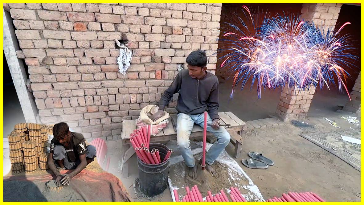 Производство фейерверков под открытым небом, как это делают в Пакистане! смотреть онлайн