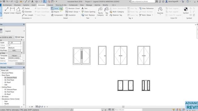 76 14 11 Creating a Door and Window Legend in revit смотреть онлайн