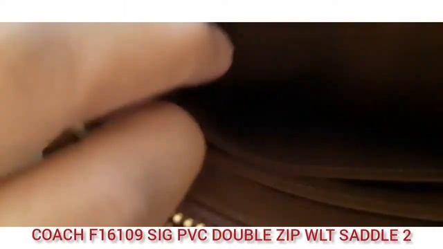 Coach f16109 Sig PVC Double Zip Large Wallet Khaki Saddle смотреть онлайн