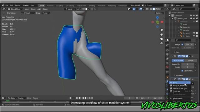 Blender 3D female lower torso modeling like a pro смотреть онлайн