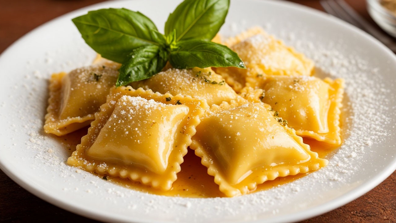 Равиоли с картофельным пюре и жареным луком. Видео рецепт. смотреть онлайн