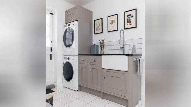 75 Laundry Room With Cement Tile Backsplash And Subway Tile Backsplash Design Ideas You'll Love ♡ смотреть онлайн