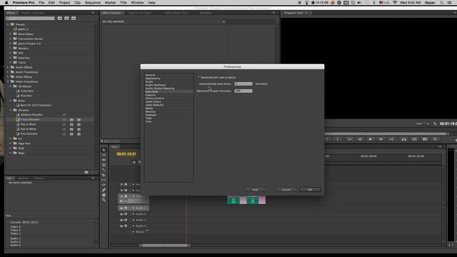 Auto Save On Your Video Edit On Adobe Premiere