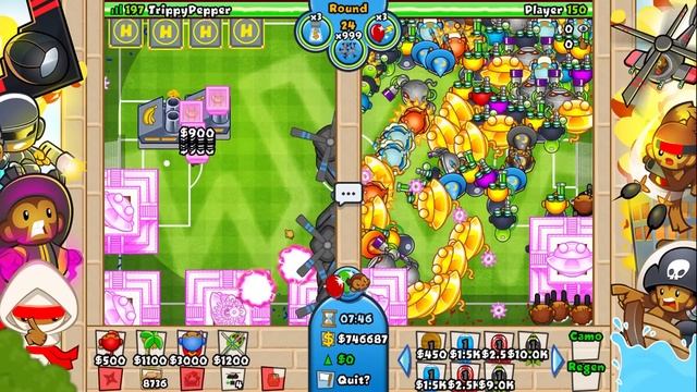 HACKER VS HACKER :: 100X HYPERSONIC BANANA FARM VS Infinite Money Hacker - Bloons TD Battles смотреть онлайн