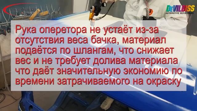 Окраска системой подачи краски под давлением Devilbiss GTI PRO LITE и мембранный насос Binks DX70 смотреть онлайн