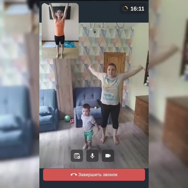 Фитнес «Мама+ребёнок» вживую