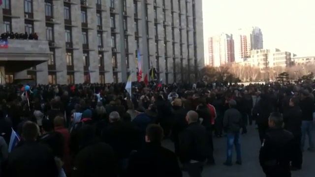 Поднятие флага , Донецк 06.04 2014 смотреть онлайн