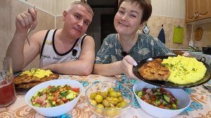 Мукбанг из последних сил приготовила ШИКАРНЫЙ ужин для НЕБЛАГОДАРНОГО МУЖА! Семейный ужин в России