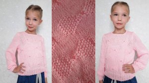 Джемпер для девочки _Бантики_._Подробный МК.