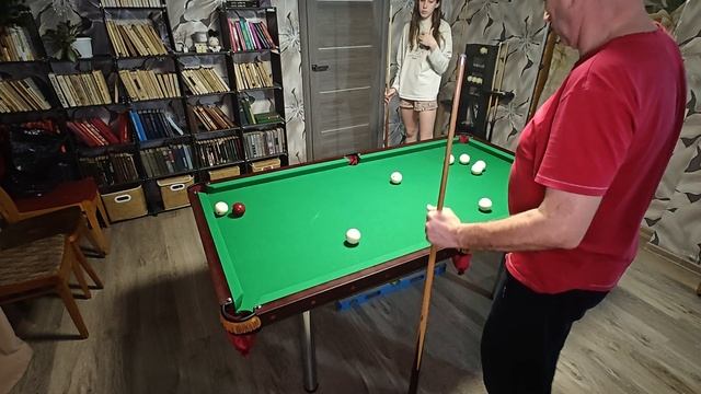 Третья партия.Турнир ..плохая погода уходи.. ОТКРЫТ..Бильярд ДОМА..стол 6 футов..