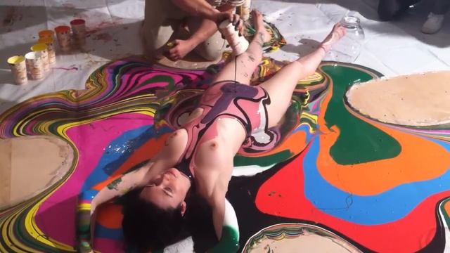 Holton Rower Pour Painting Performance - Art Basel