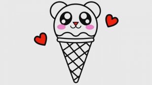 КАК НАРИСОВАТЬ МОРОЖЕНОЕ В ВИДЕ МИШКИ KAWAII