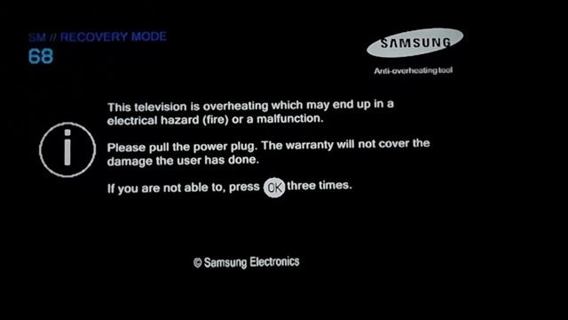 Samsung TV (Internet@TV models) Overheating Killscreen смотреть онлайн