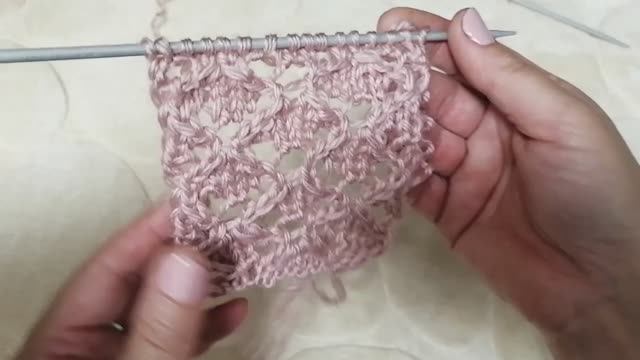 Узор спицами. Мешковина. смотреть онлайн