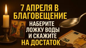 7 апреля в Благовещение наберите ложку воды и скажите на прибыль и достаток слова. Приметы, ритуалы