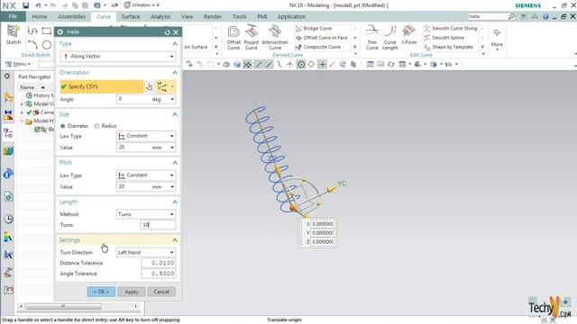 How To Create A Helical Spring In NX 10 смотреть онлайн