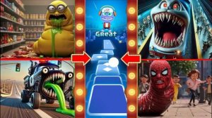 Пародия на миньонов- КИБЕР-червей🆚Паук-паровозик Томас🆚 Монстр из полицейской машины🆚ЧЕРВЬ-ПАУК