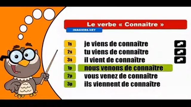 Изучение французского языка сопряжения # Connaître # Passé récent смотреть онлайн