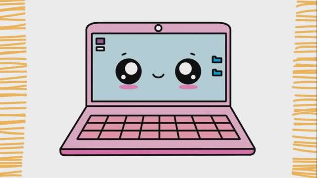Как нарисовать КОМПЬЮТЕР KAWAII | Шаг за шагом | Животные смотреть онлайн
