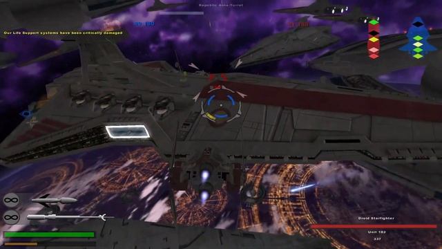 Star Wars: Battlefront II - Mods & Maps #128 - Battle Over Coruscant (Improved Sides 2.0) смотреть онлайн
