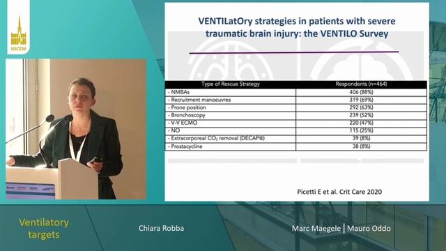 Ventilat targets in brain ijured patient Chiara Robba ISICEM 2023