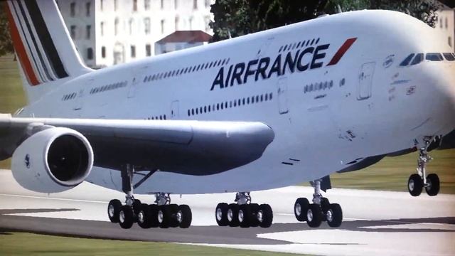 FSX AIRBUS A380 AIR FRANCE MOSCOW CHKALOVSKOE AIRPORT TAKE OFF