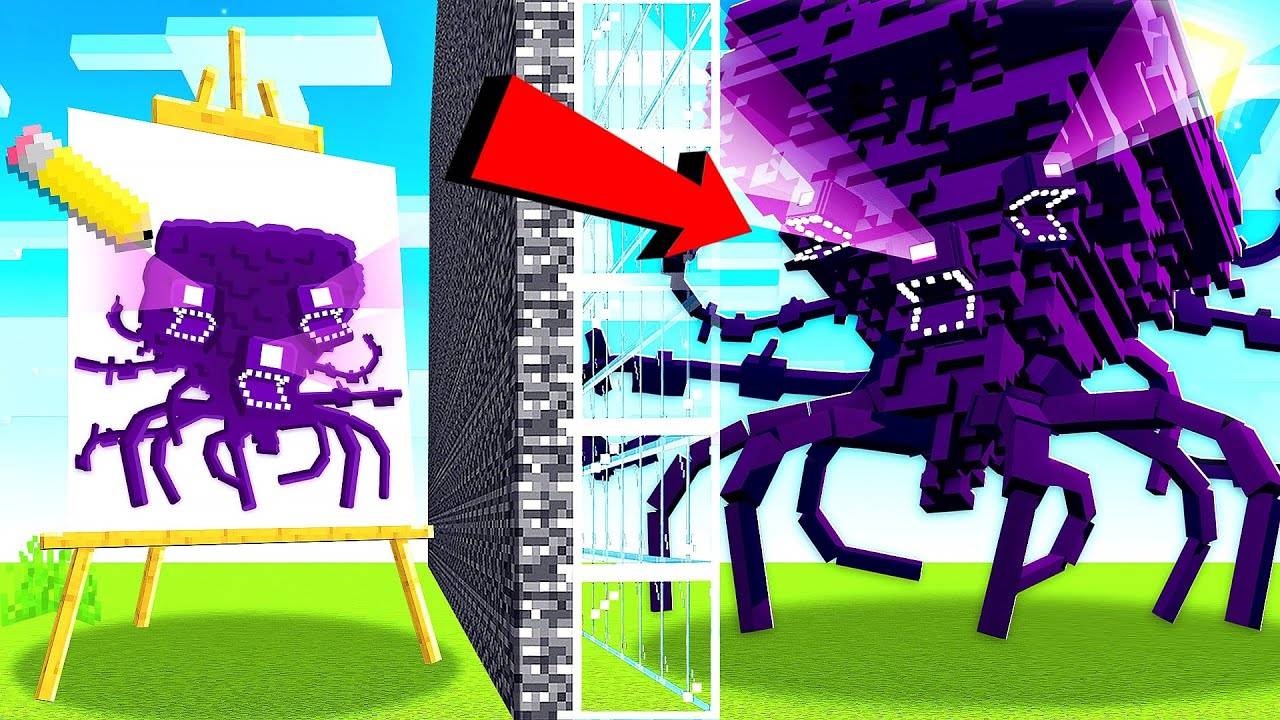 Майнкрафт, но РИСУЯ МОБОВ, ОНИ СТАНОВЯТСЯ ЖИВЫМИ в БИТВЕ МОБОВ… смотреть онлайн