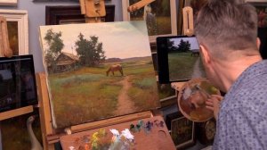 Живопись по фотографии. Фрагмент работы с дисковой палитрой
