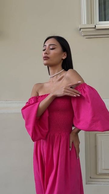 Яркое платье на лето из льна смотреть онлайн