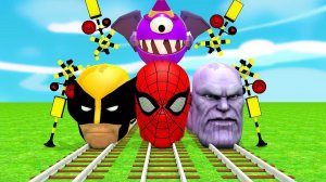 Новая эпическая гонка с трюками в GTA 5 для автогонщиков на поезде Человека паука