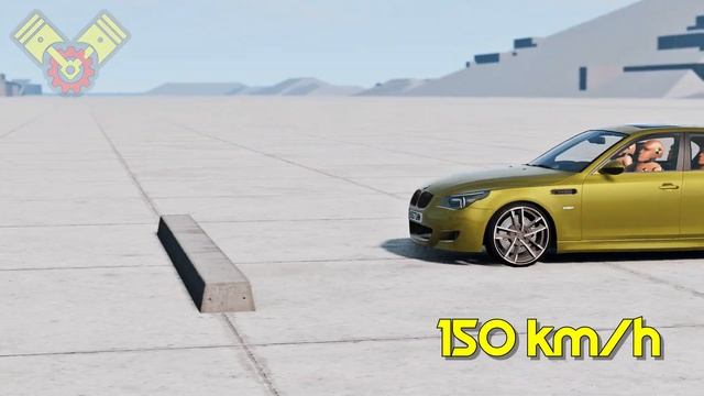BMW E60 vs LEDGE TRAP 😲 200 km/h Crash Test 4K смотреть онлайн
