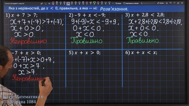 Істер Вправа 1084. Математика 6 клас смотреть онлайн