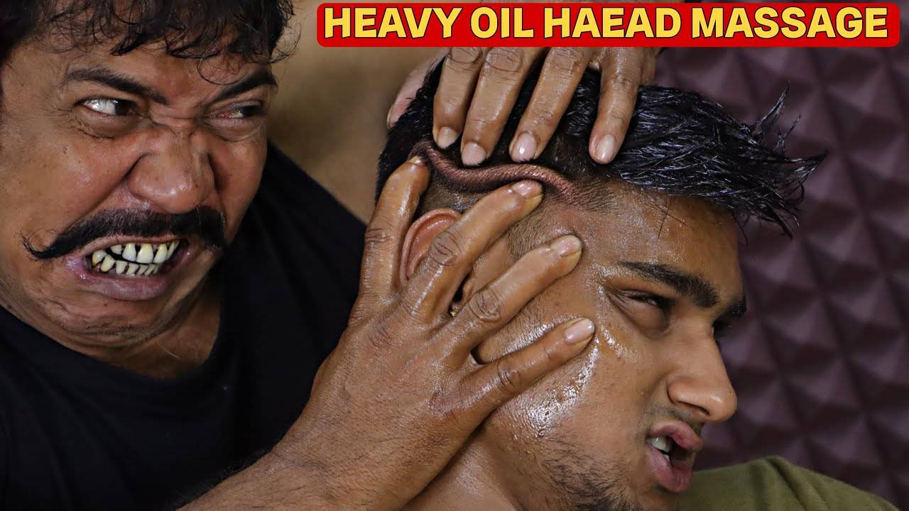Perfect Head Massage by Asim Barber ｜ Heavy Oil Massage ｜ Loud Neck Cracking ｜ Hair Cracking ｜ ASMR смотреть онлайн