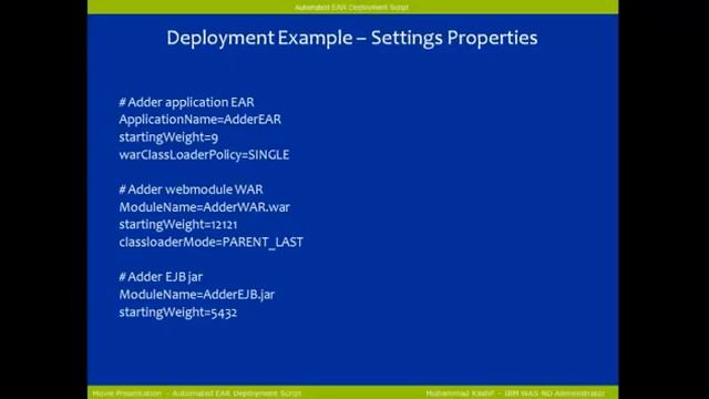 WebSphere application server Automated EAR deployment script for WAS смотреть онлайн