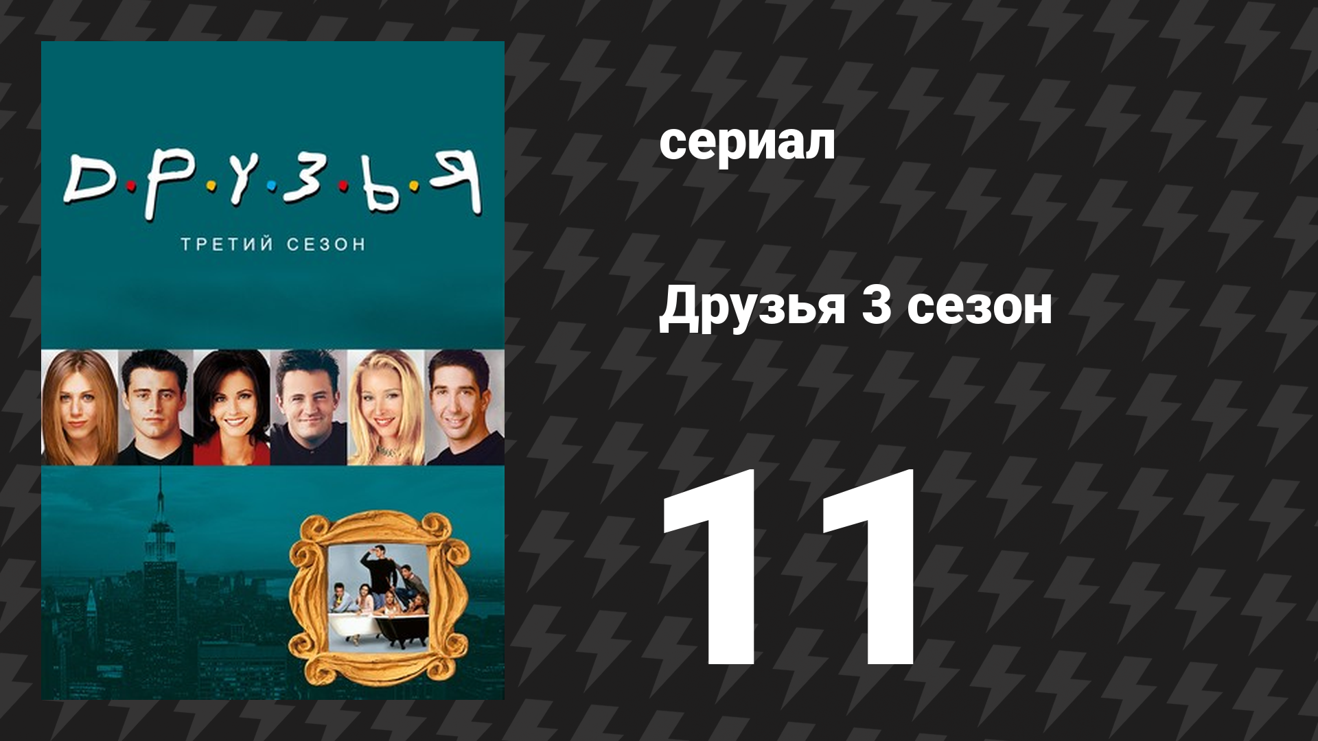 Друзья 3 сезон 11 серия «Эпизод, где Чендлер не помнит, какая сестра» (сериал, 1996) смотреть онлайн
