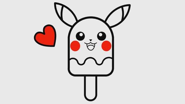 КАК РИСОВАТЬ ПИКАЧУ В ВИДЕ МОРОЖЕННОГО - КАК РИСОВАТЬ МОРОЖЕНОЕ смотреть онлайн